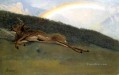 Rainbow over a Fallen Stag luminism Albert Bierstadt